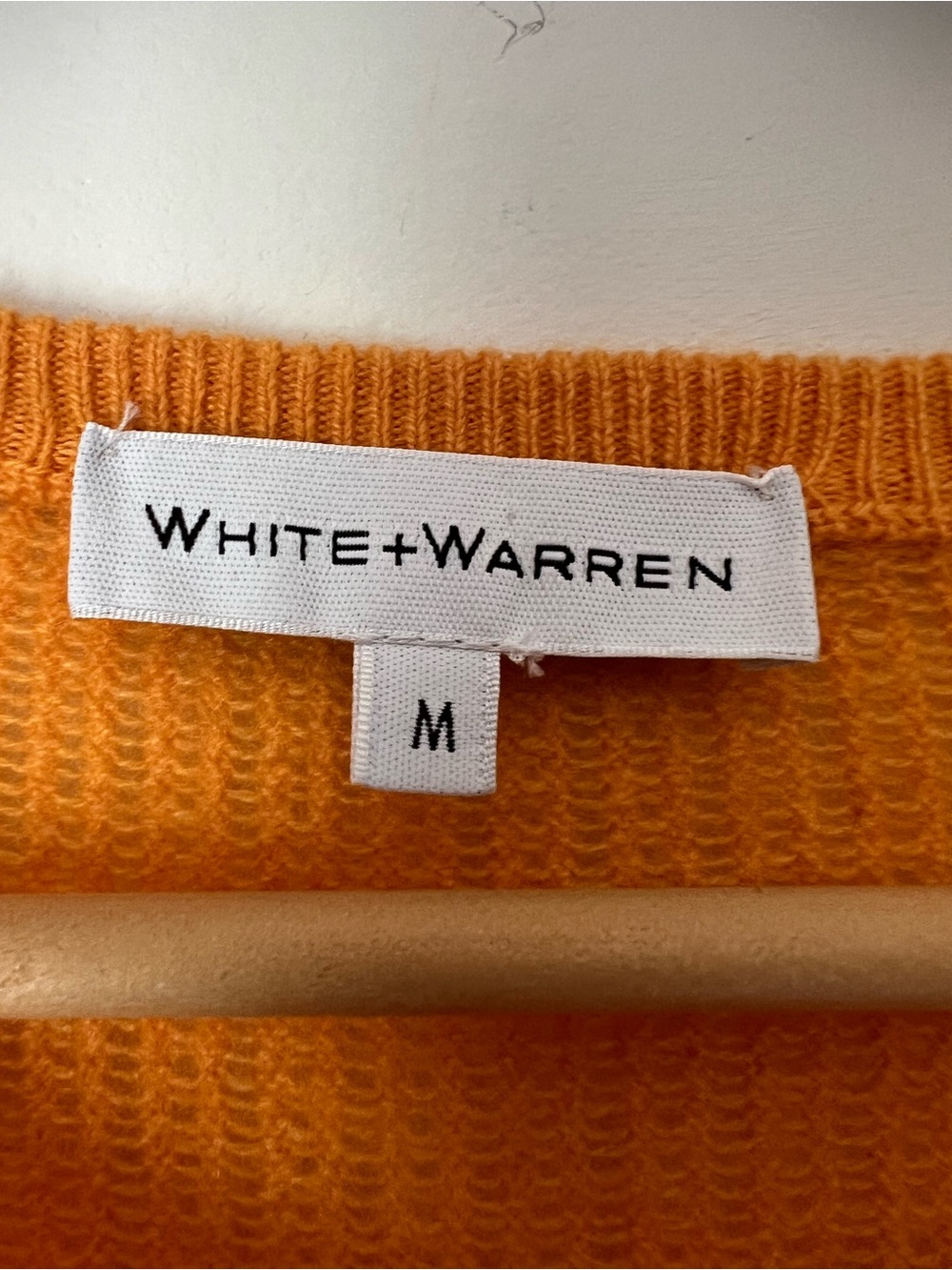 White & Warren 100% Cashmere Fine Knit Crewneck Sweater - Bright Fall Orange - Picture 5 of 12